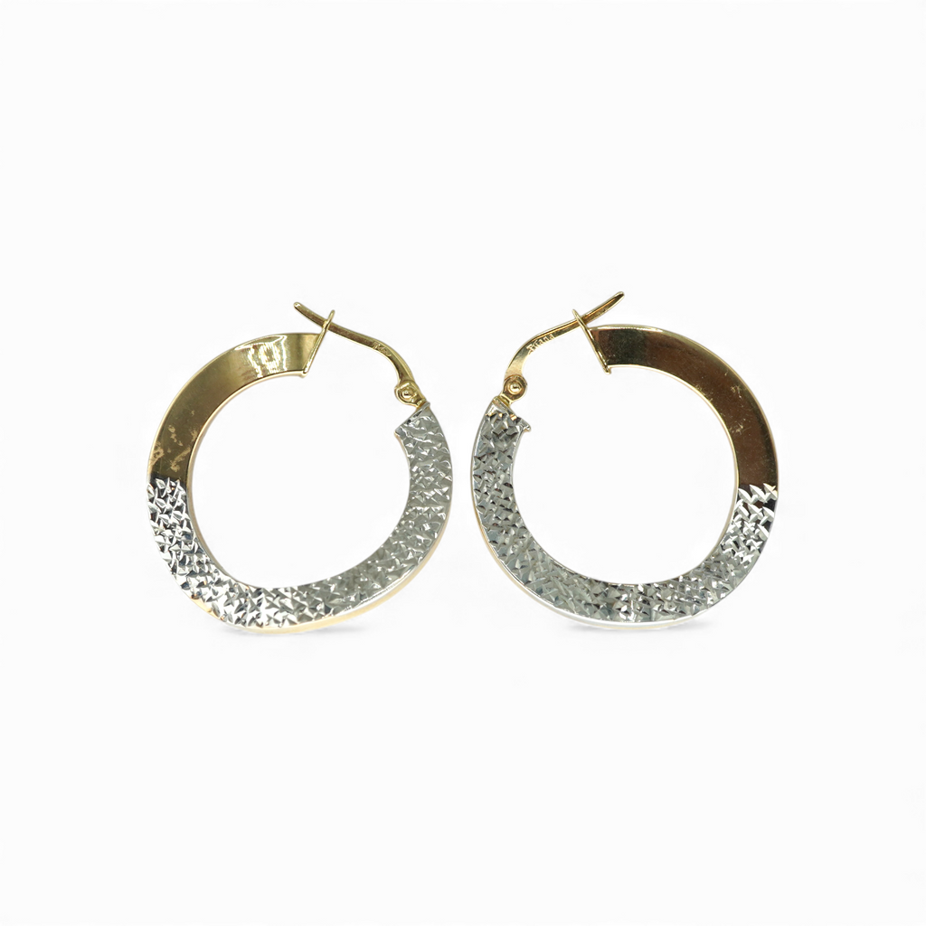 14k Two Color Gold Hoop