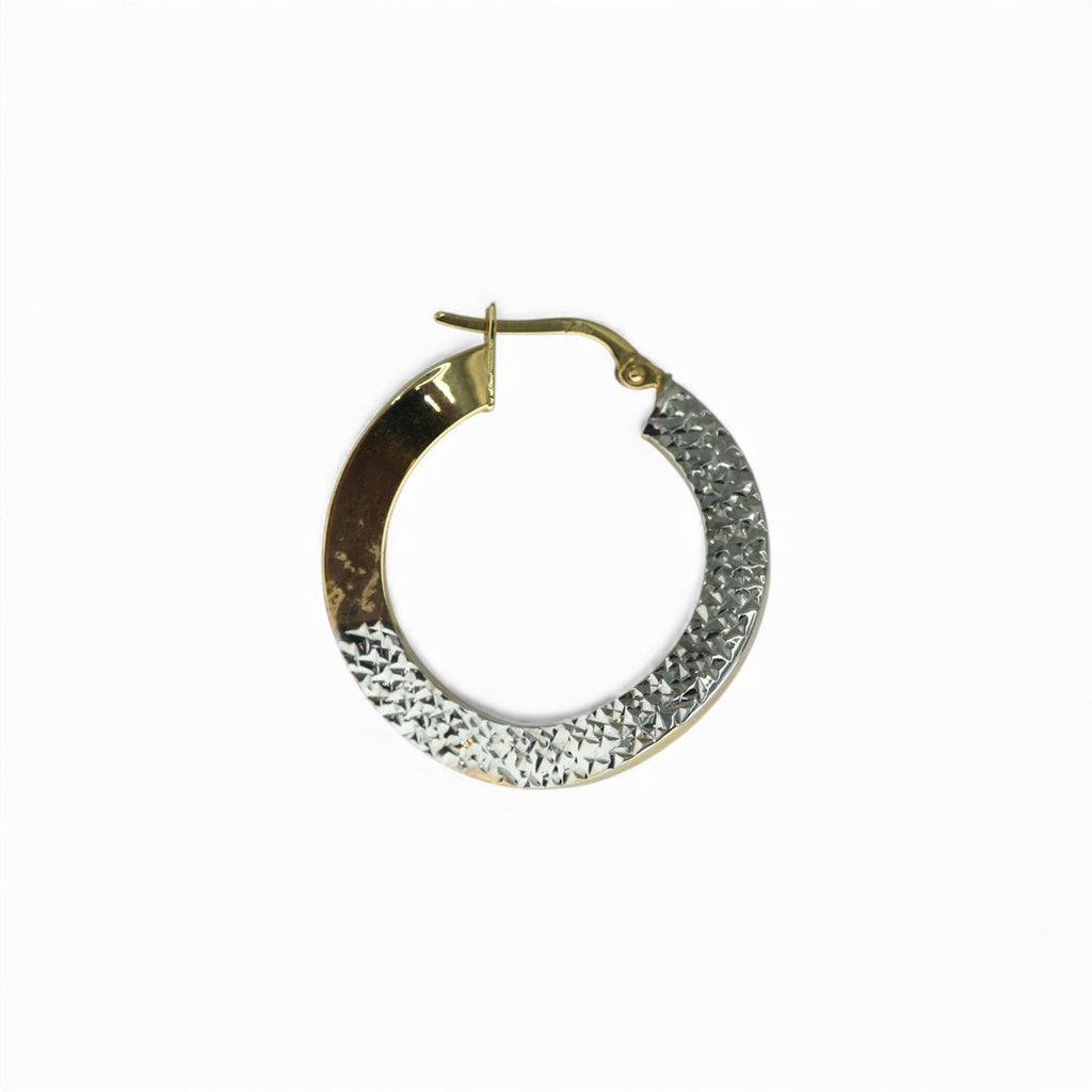 14k Two Color Gold Hoop