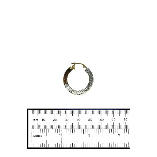 14k Two Color Gold Hoop