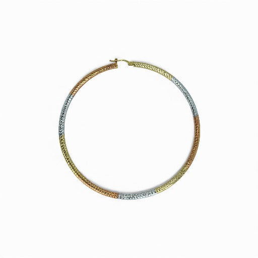 14k Tri-Color Gold Hoop