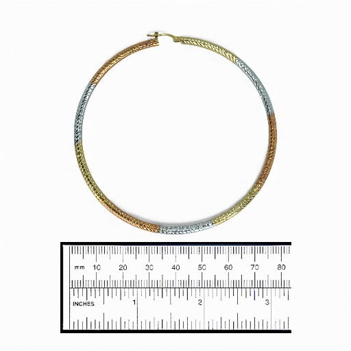 14k Tri-Color Gold Hoop