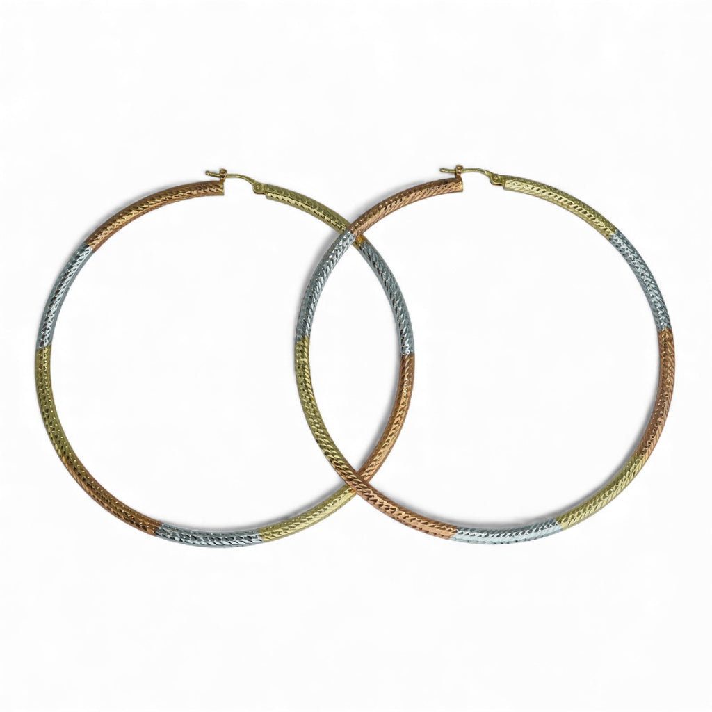 14k Tri-Color Gold Hoop