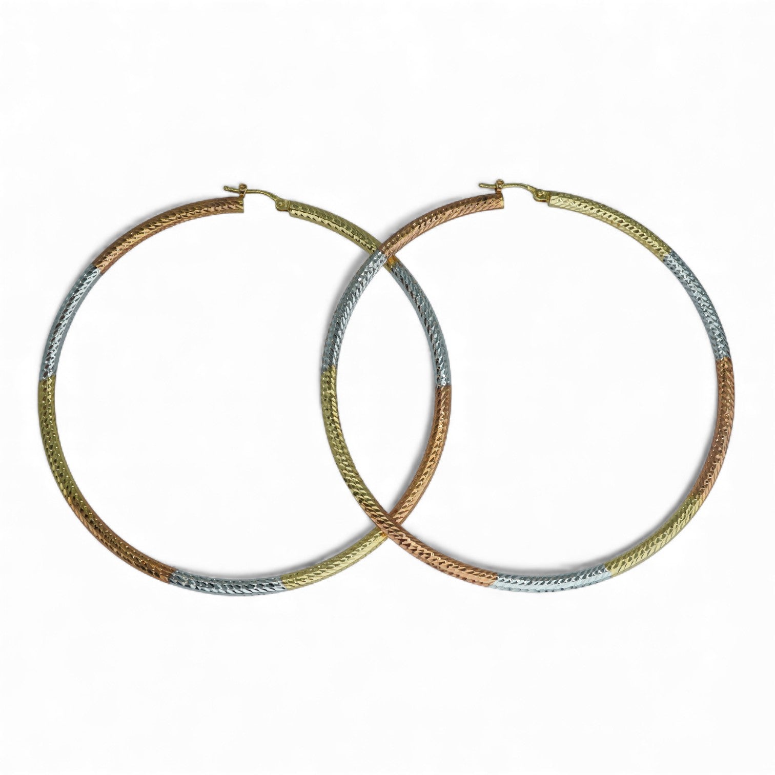 14k Tri-Color Gold Hoop