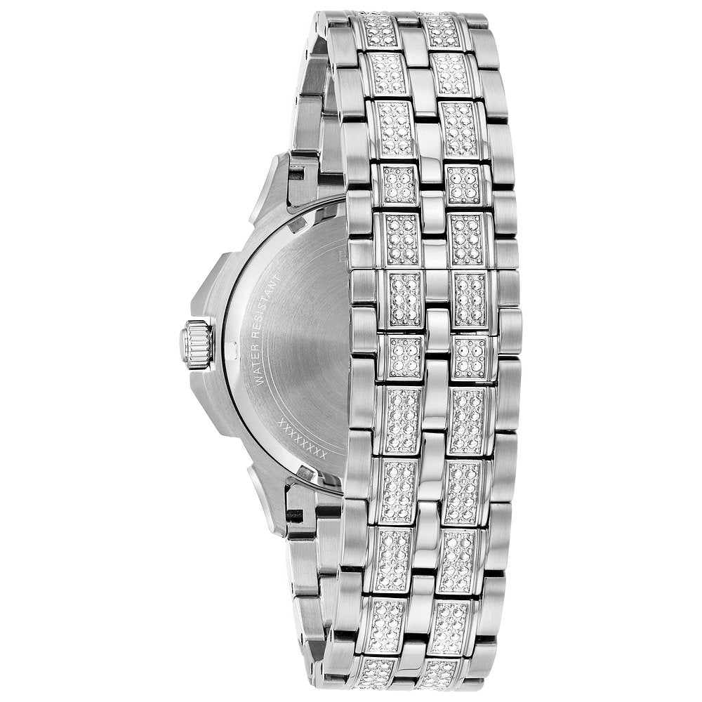Bulova Men's Stainless Steel & Crystal-Accent Bracelet Watch
