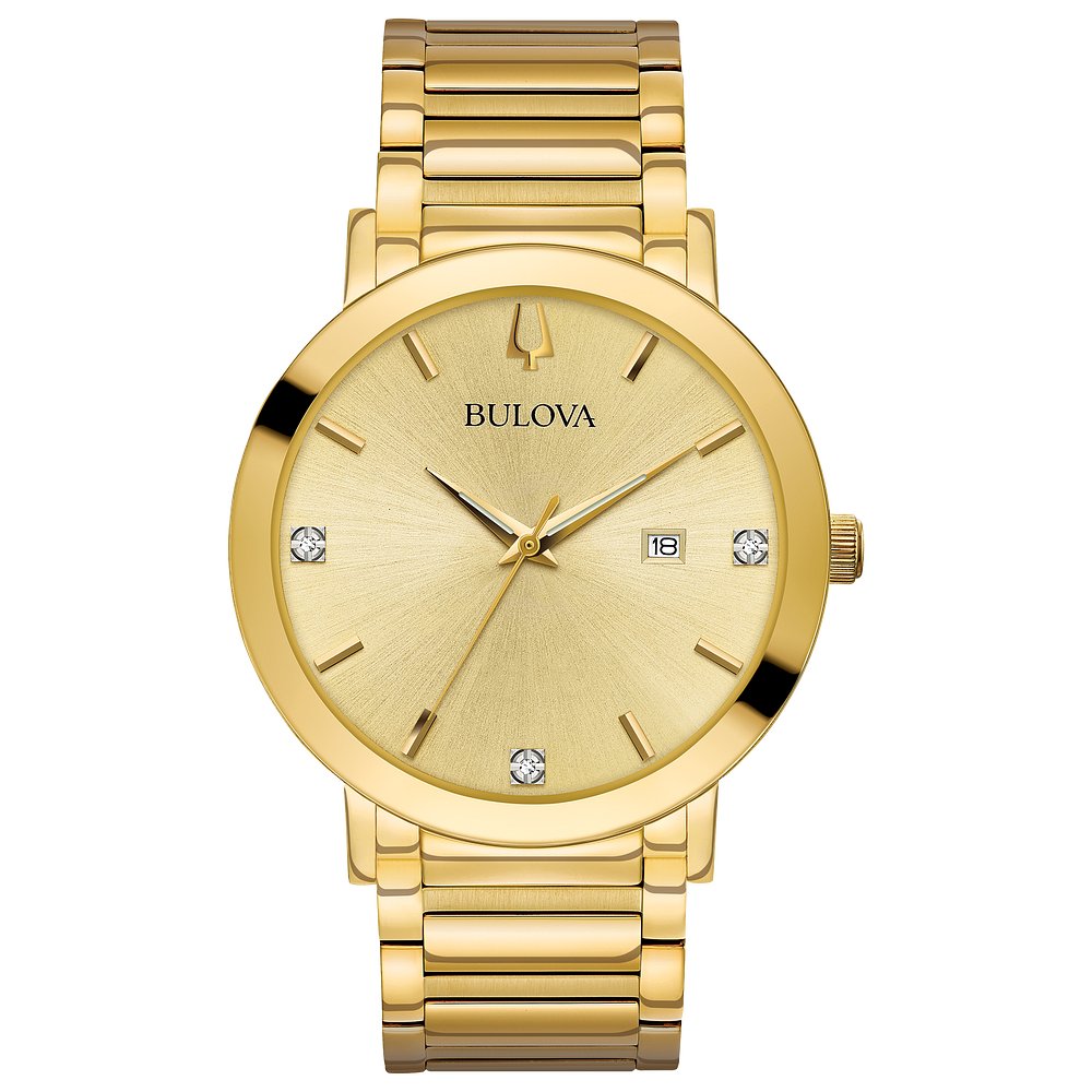 Bulova Men's Futuro Diamond Dress Diamond-Accent Gold-Tone