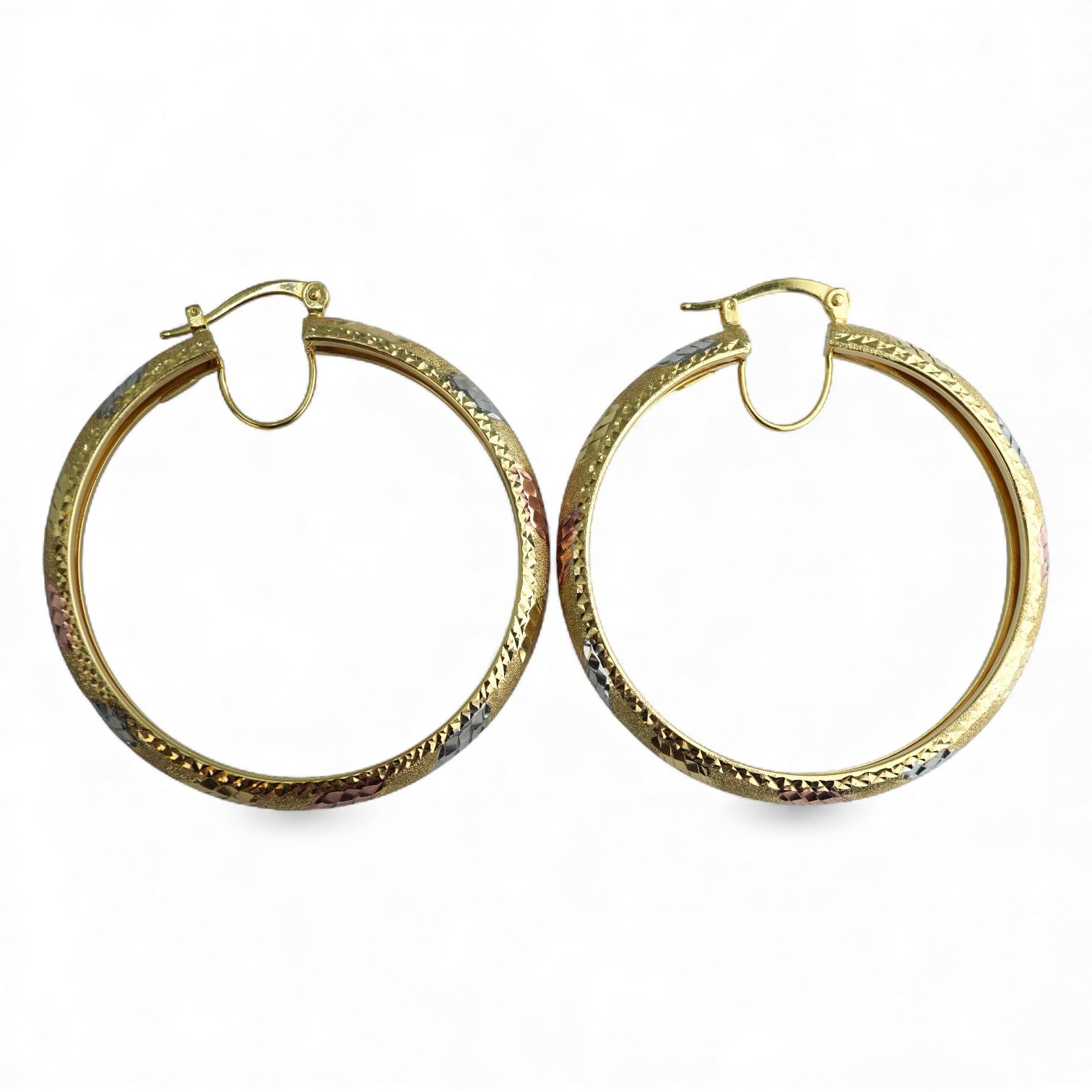 14K Tri-Color Gold Hoop