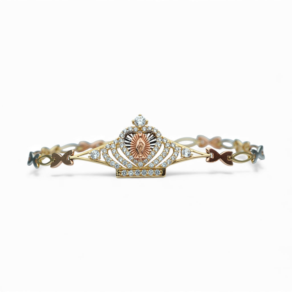 14k 15 Años Guadalupe Bracelet W/CZ