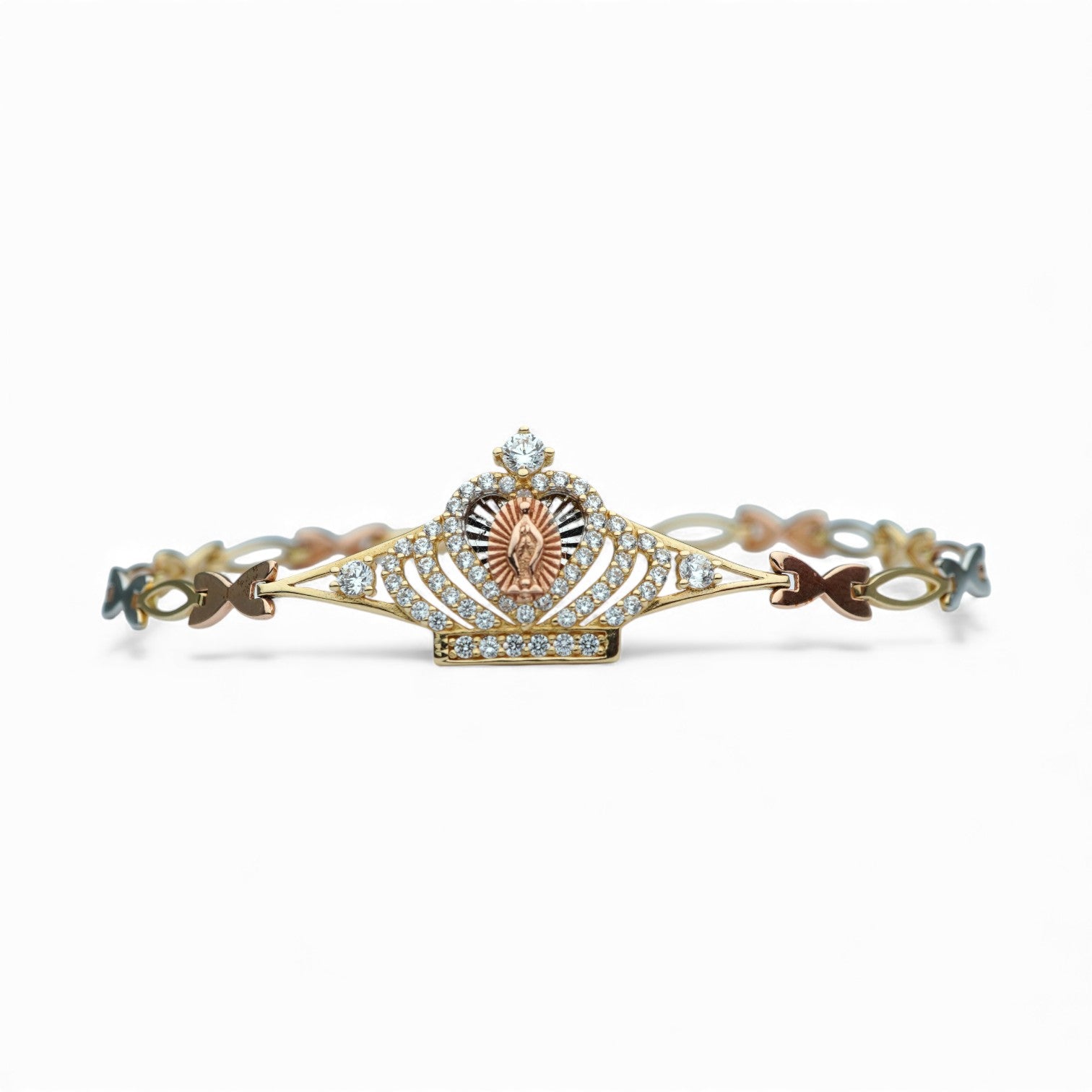 14k 15 Años Guadalupe Bracelet W/CZ