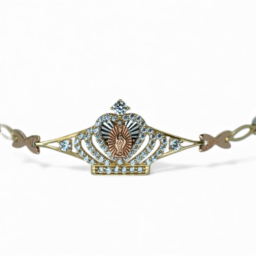 14k 15 Años Guadalupe Bracelet W/CZ