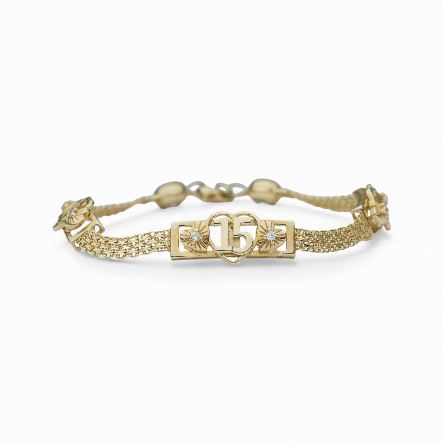14k 15 Años Bismark Bracelet W/CZ