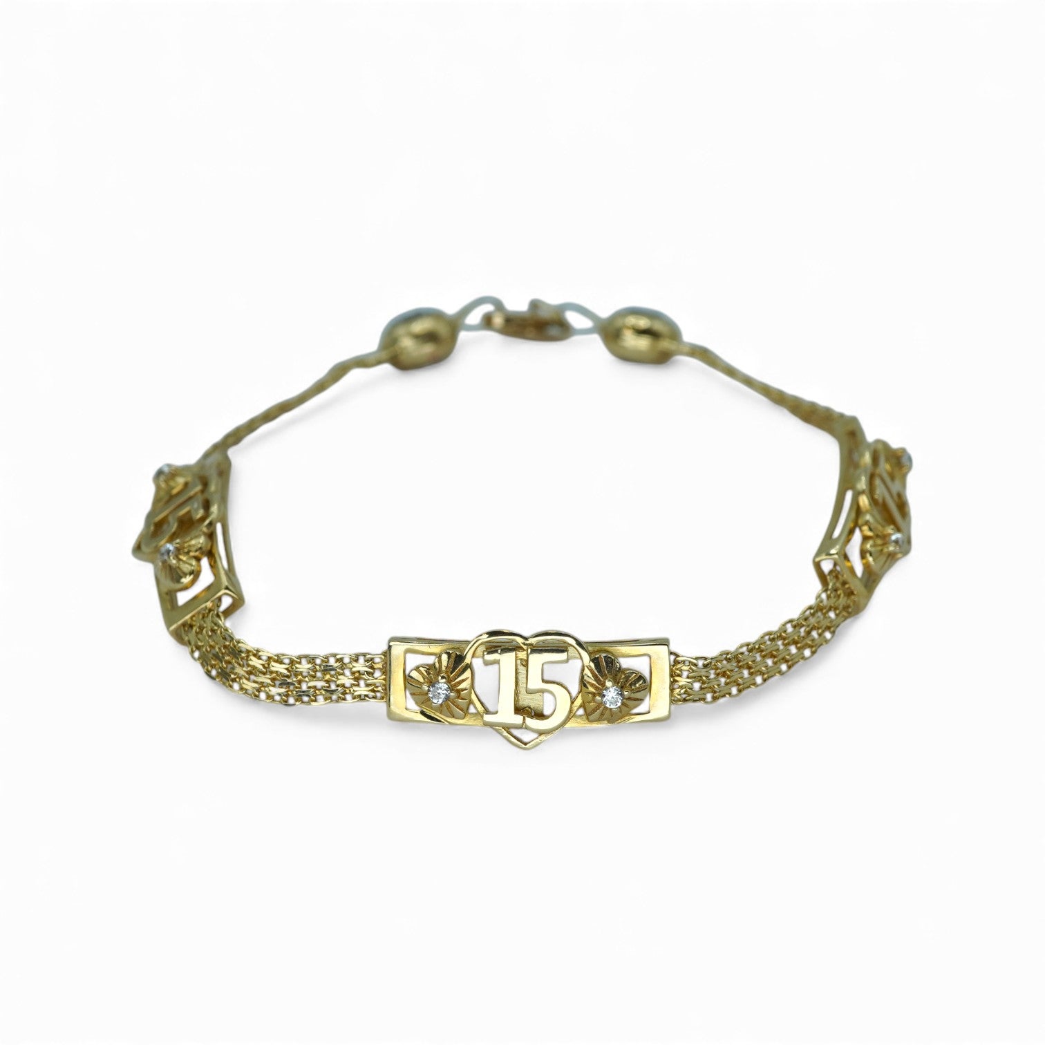 14k 15 Años Bismark Bracelet W/CZ