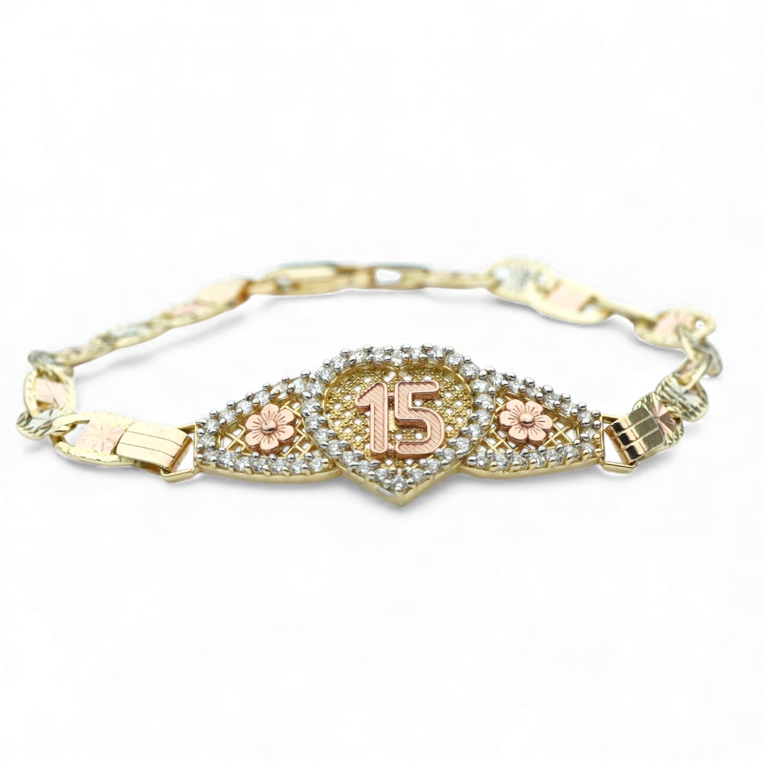 14k Tri-color 15 Años Bracelet