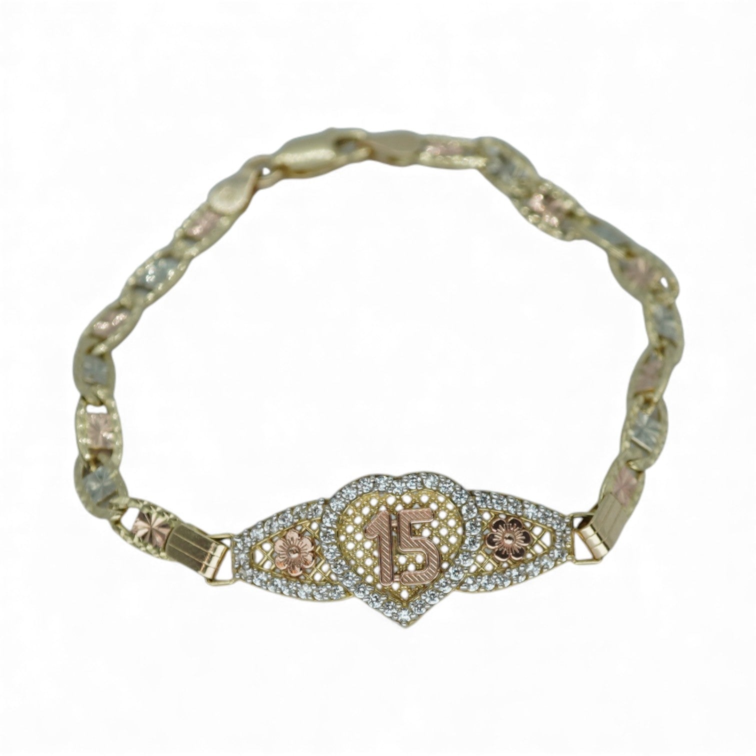 14k Tri-color 15 Años Bracelet