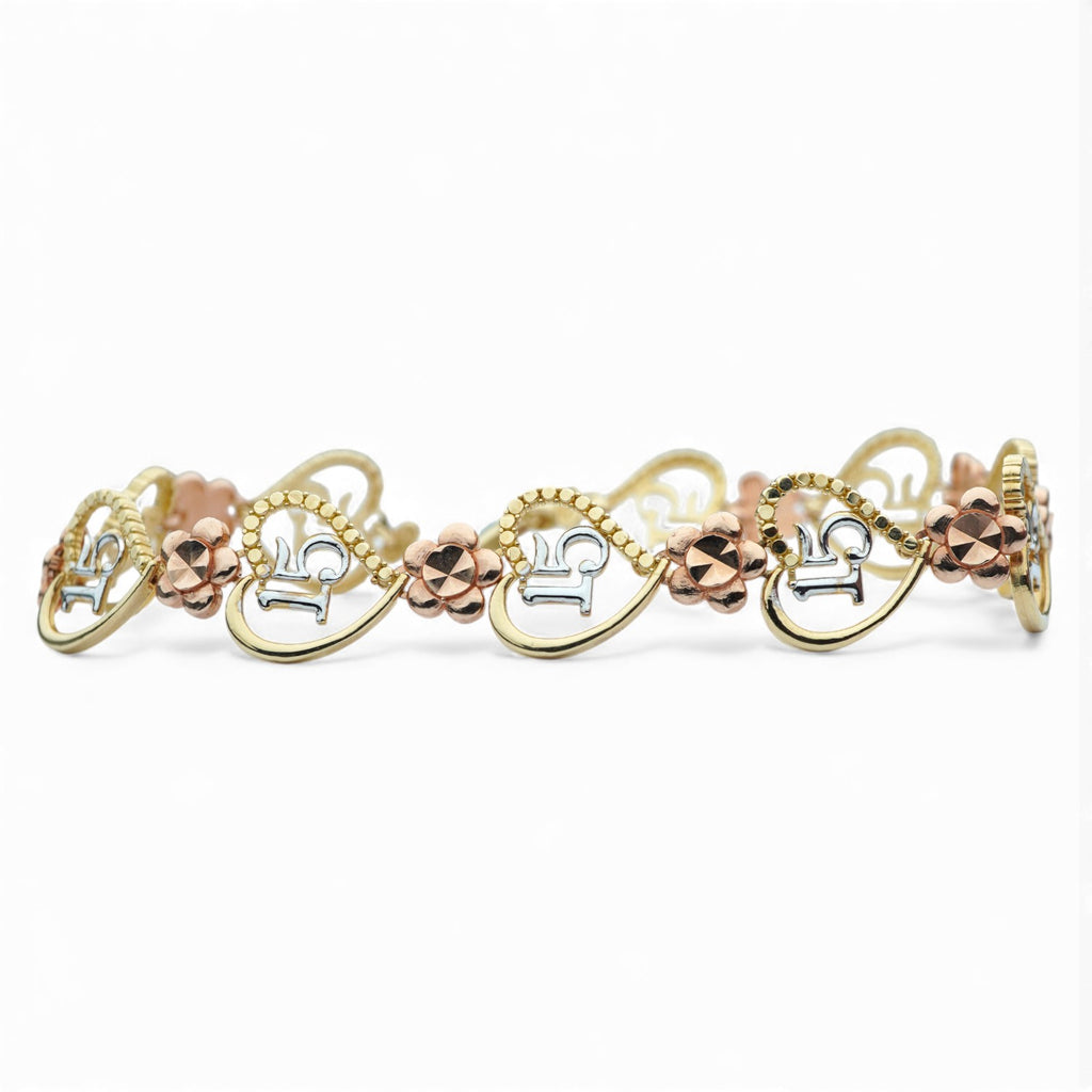 14k Heart 15años Bracelet