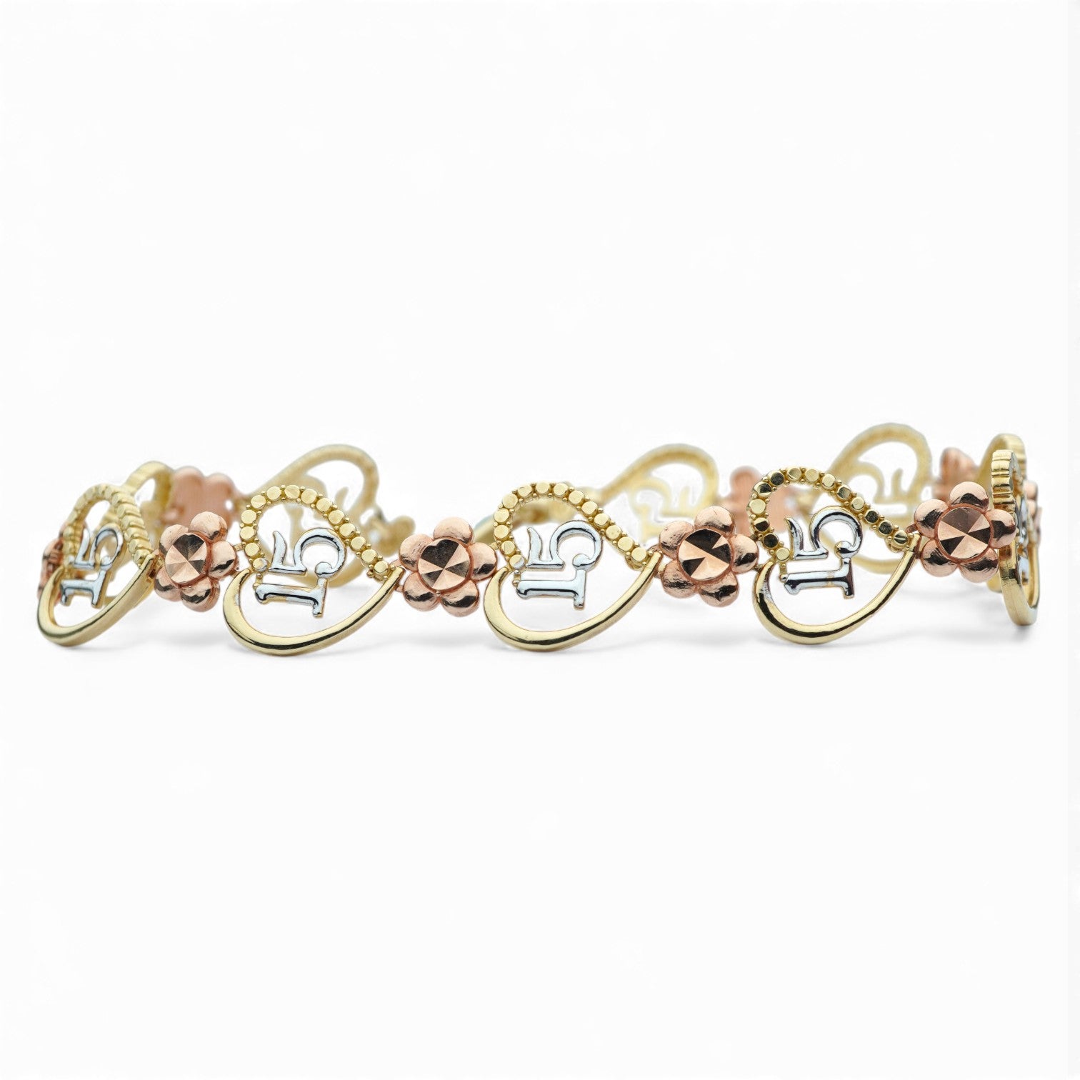 14k Heart 15años Bracelet