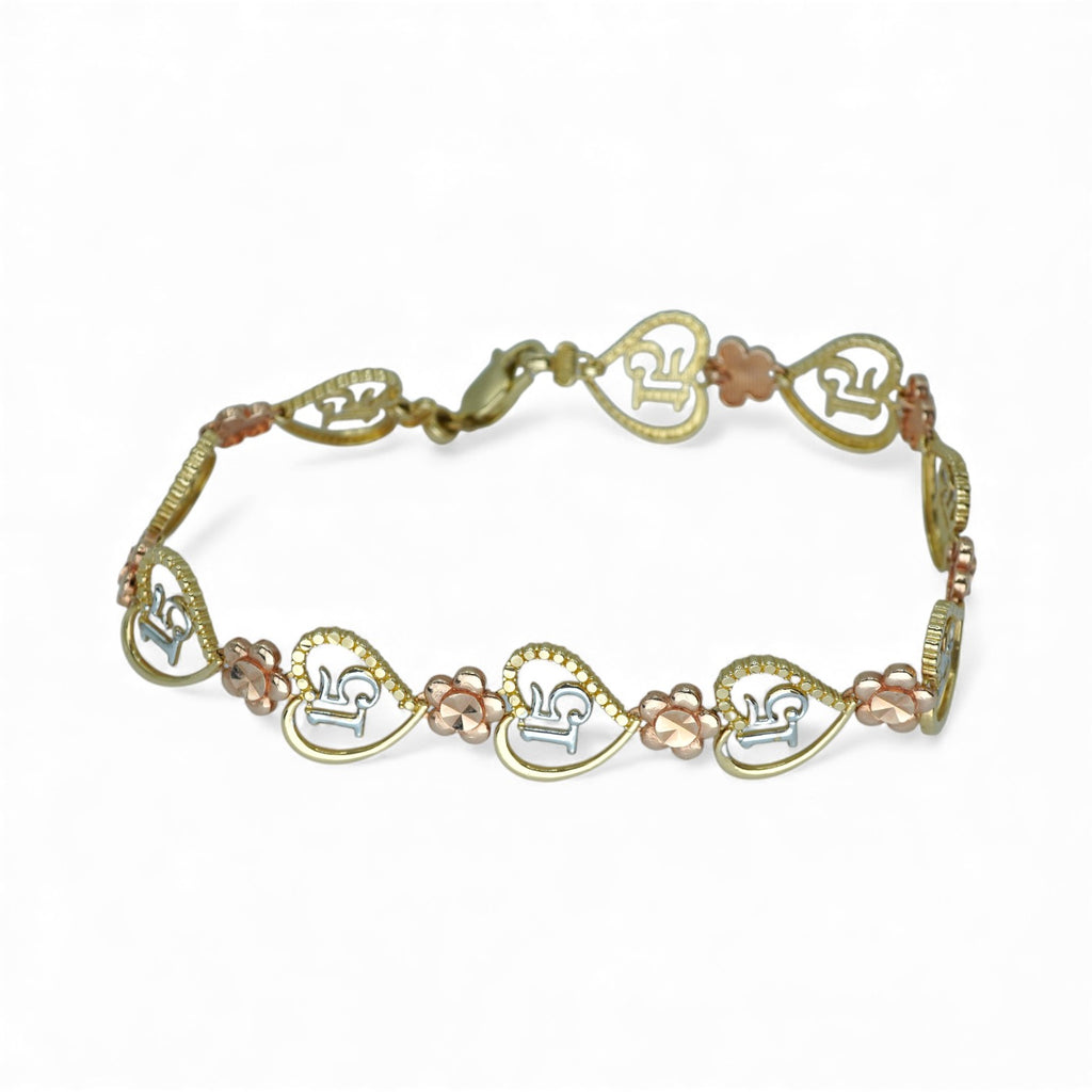 14k Heart 15años Bracelet