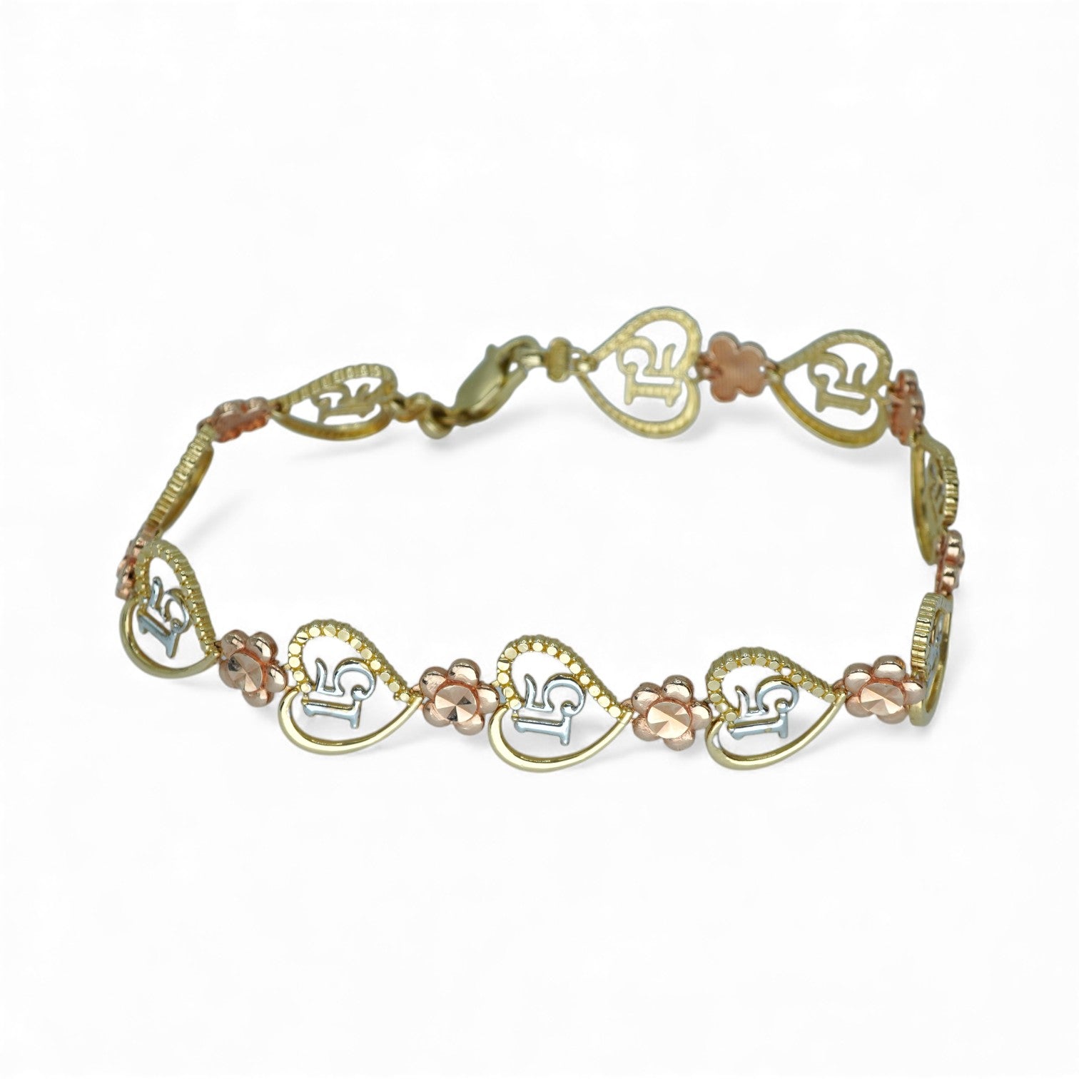 14k Heart 15años Bracelet