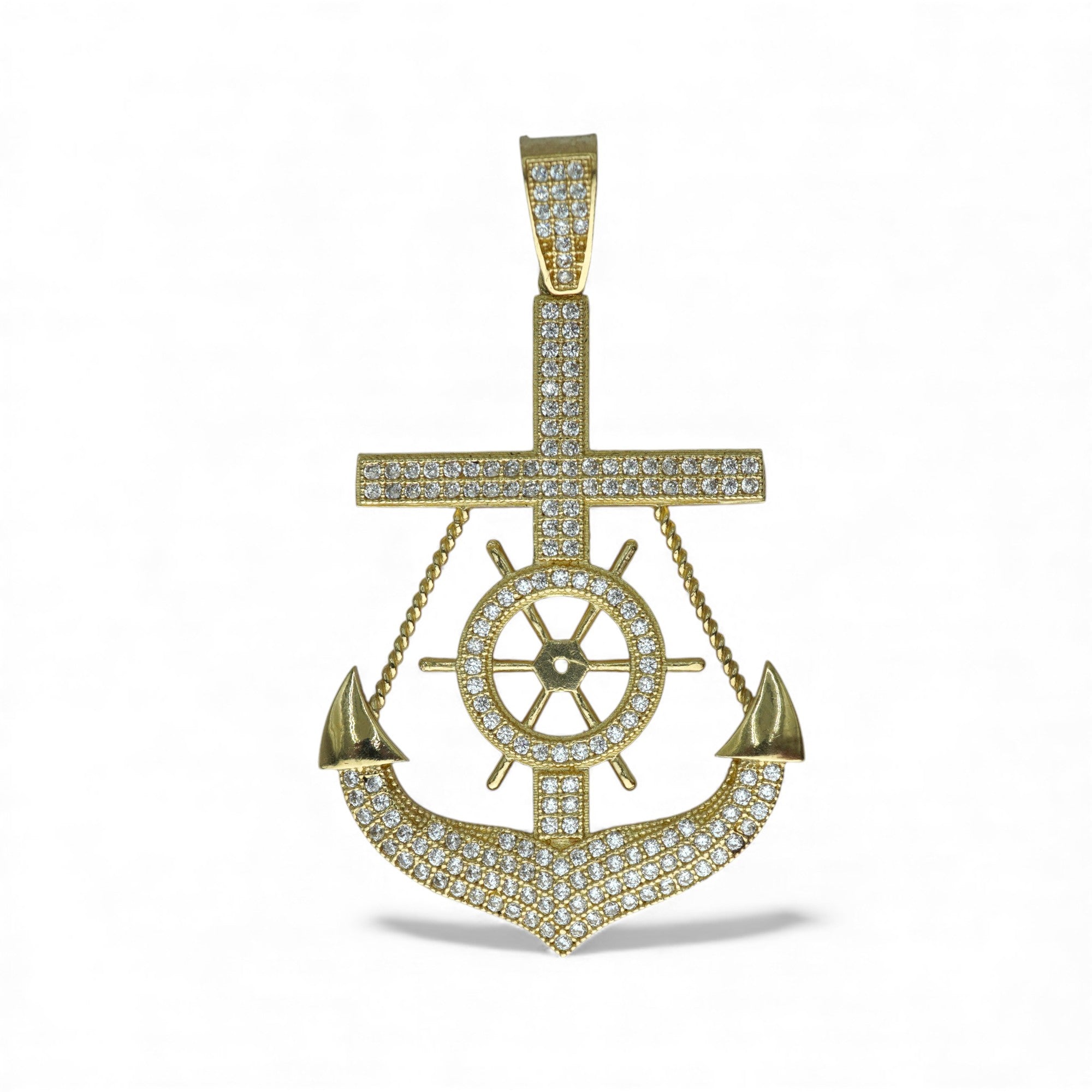 14k Yellow Gold Anchor Pendant