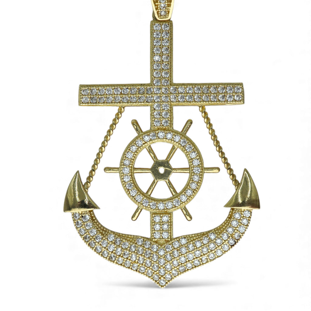 14k Yellow Gold Anchor Pendant
