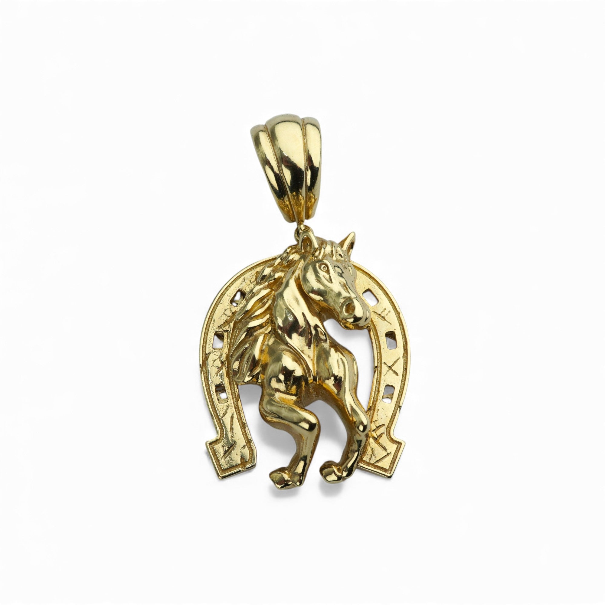 14k Yellow Gold Horse Pendant