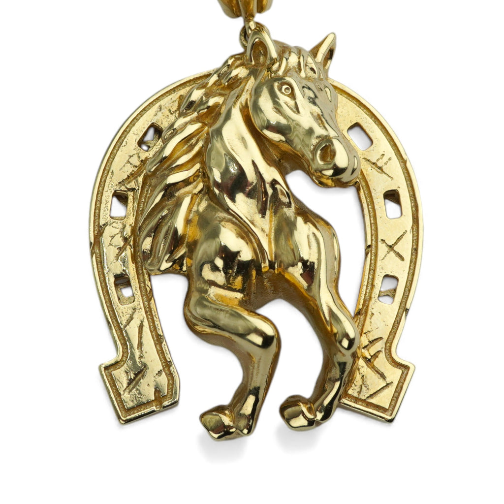 14k Yellow Gold Horse Pendant
