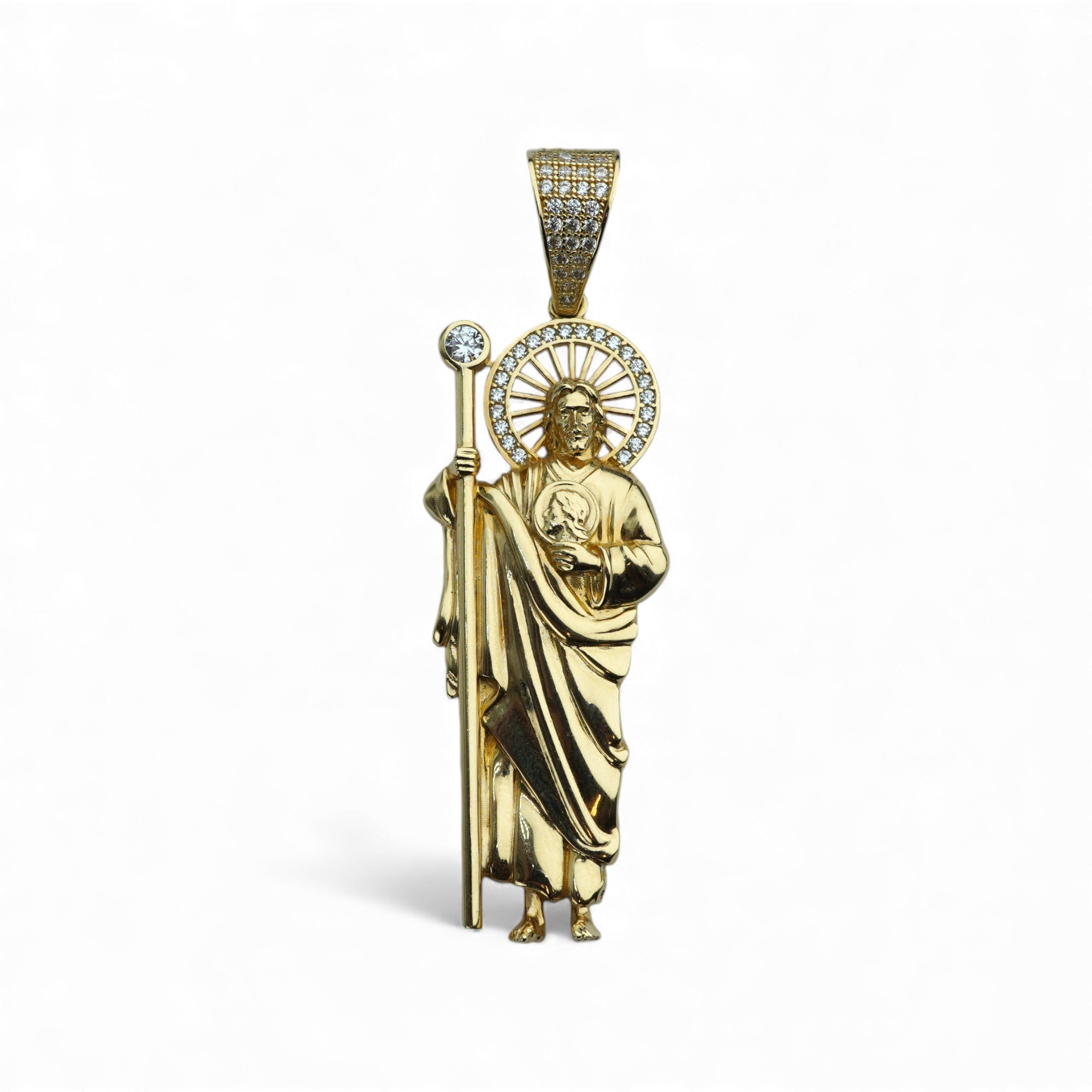 14k Yellow Gold San Judas Pendant