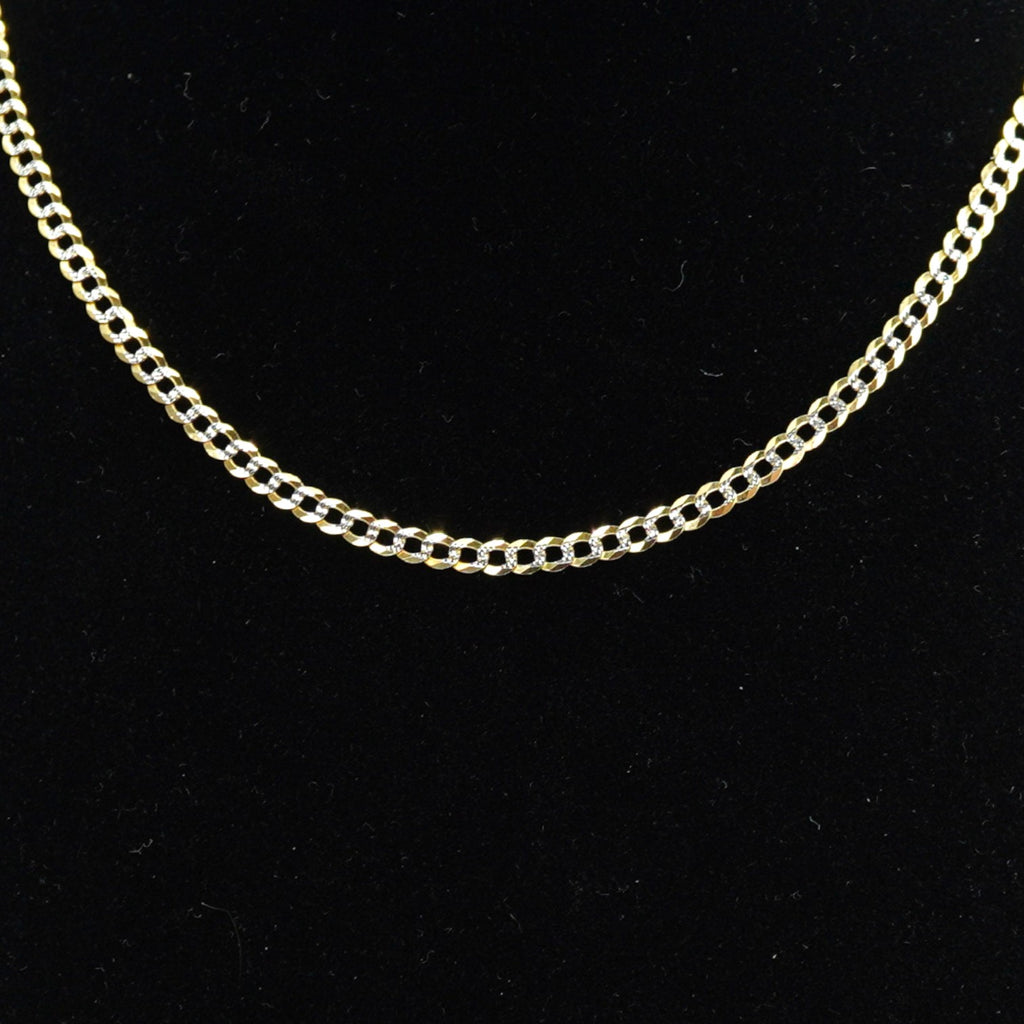 14k White Pave Cuban