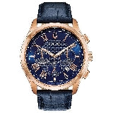 Bulova Men's Chronograph Wilton Blue Leather Strap Watch 46.5mm