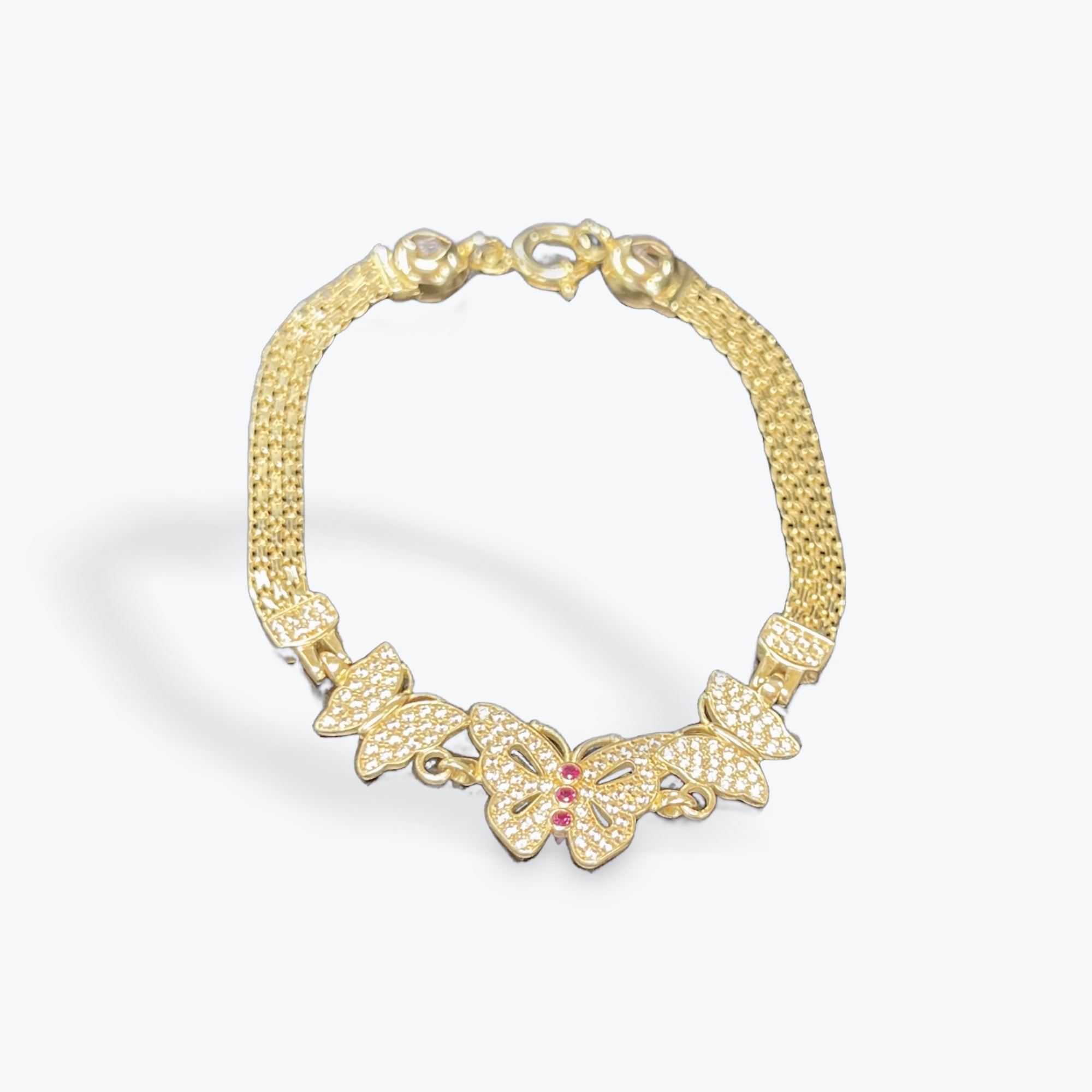 14k Butterfly Bracelet 6.5"
