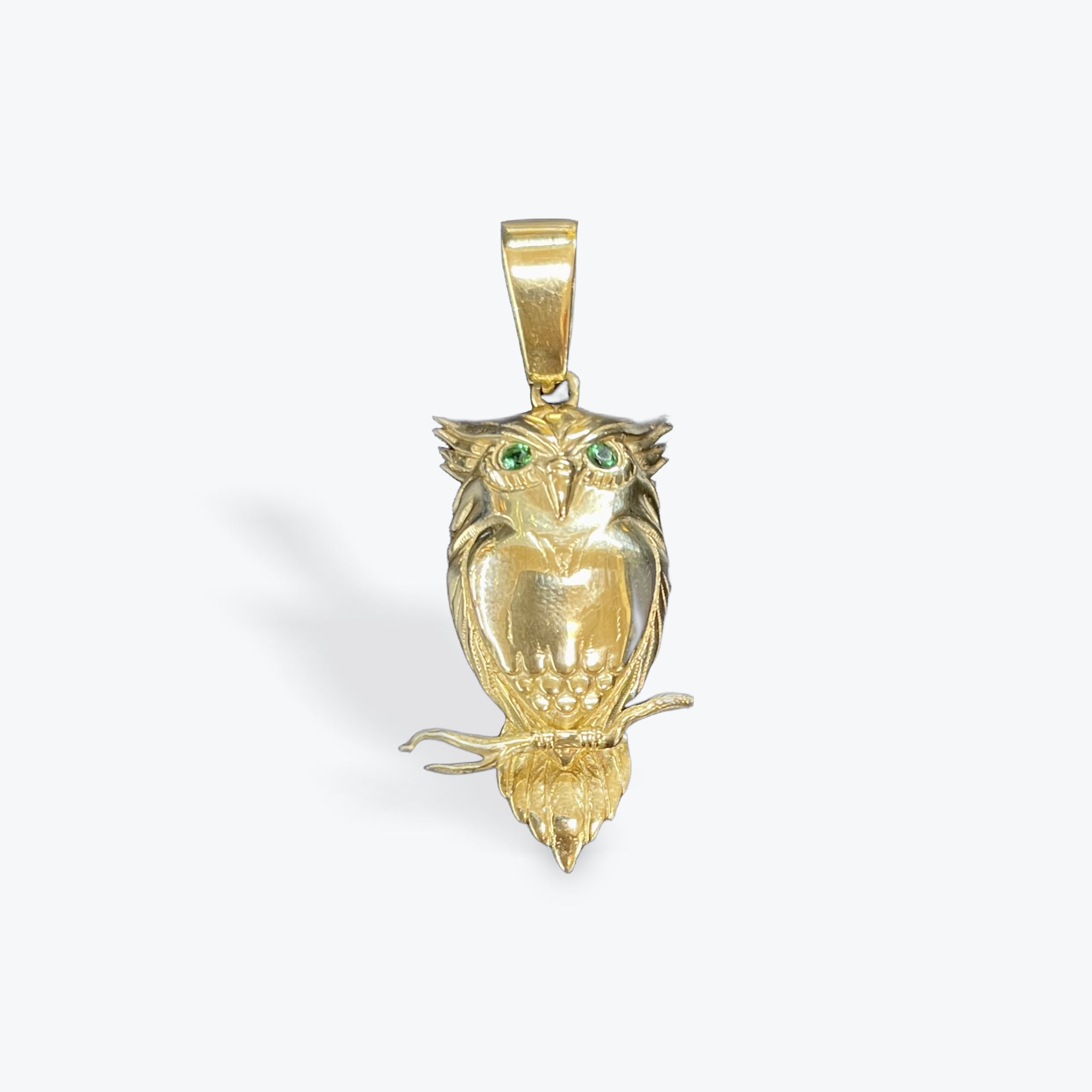 14k YG Owl Pendant