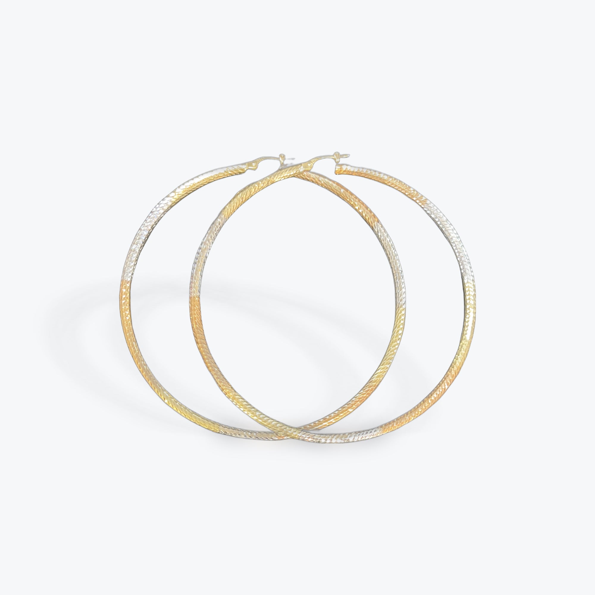 14k Tri-Color Gold Hoop 3", 3mm