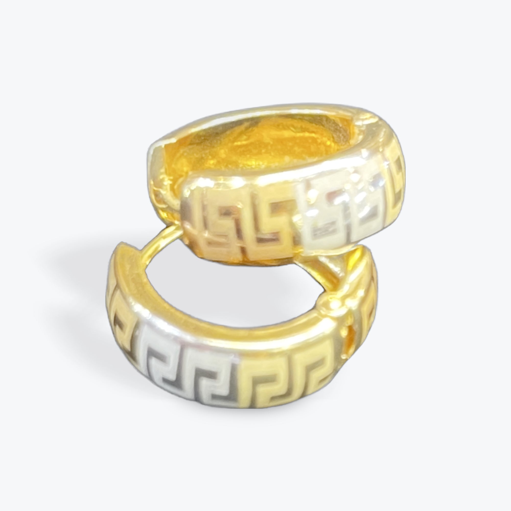 14k Tri-Color Gold Hoop 6mm, 0.5".