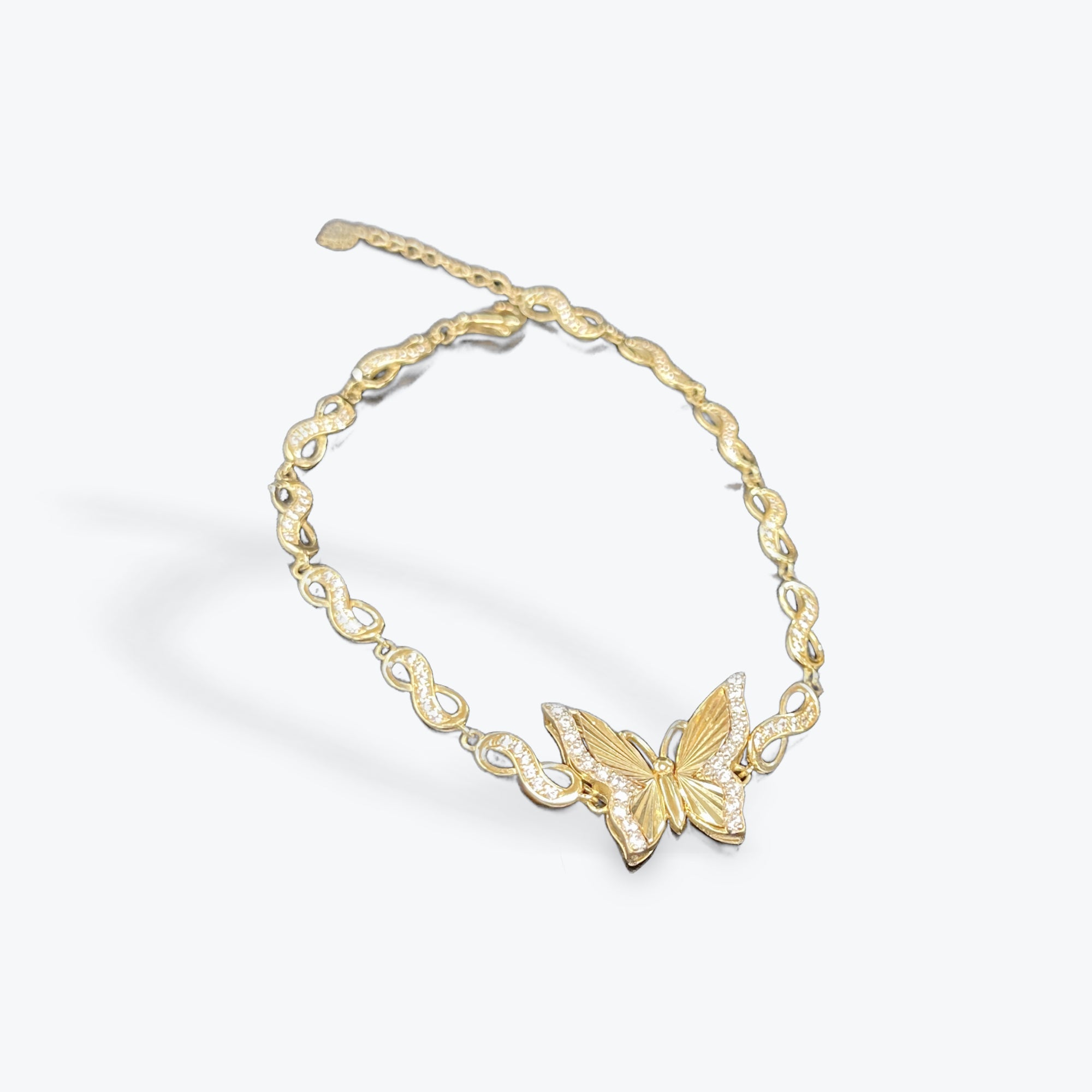 14k Butterfly Bracelet 7"