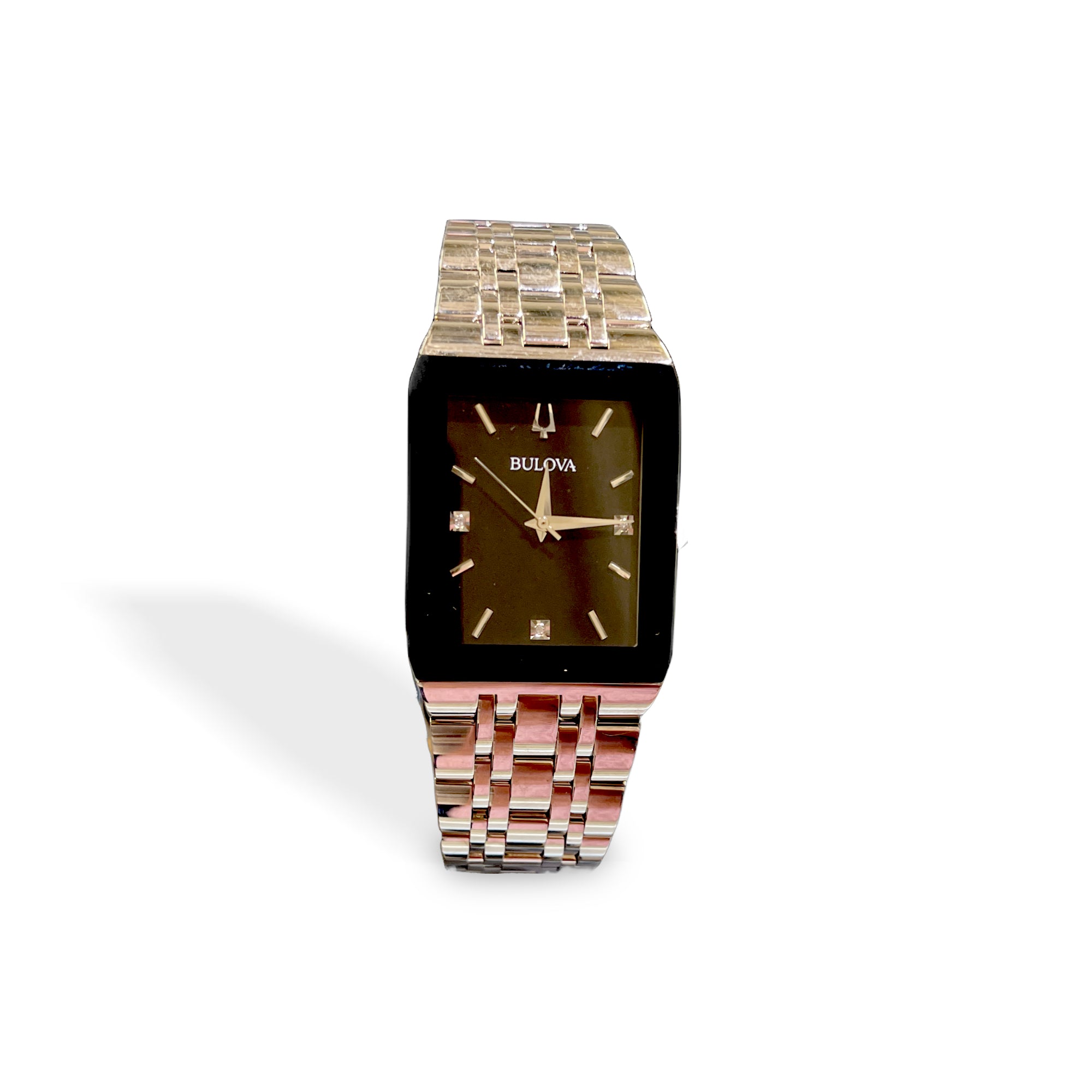 Bulova Men's Futuro Diamond Accent Stainless Steel Bracelet Watch 30x45mm