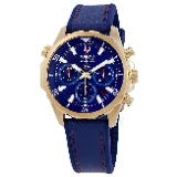 Bulova Men's Chronograph Marine Star Blue Leather & Silicone Strap Watch 43mm