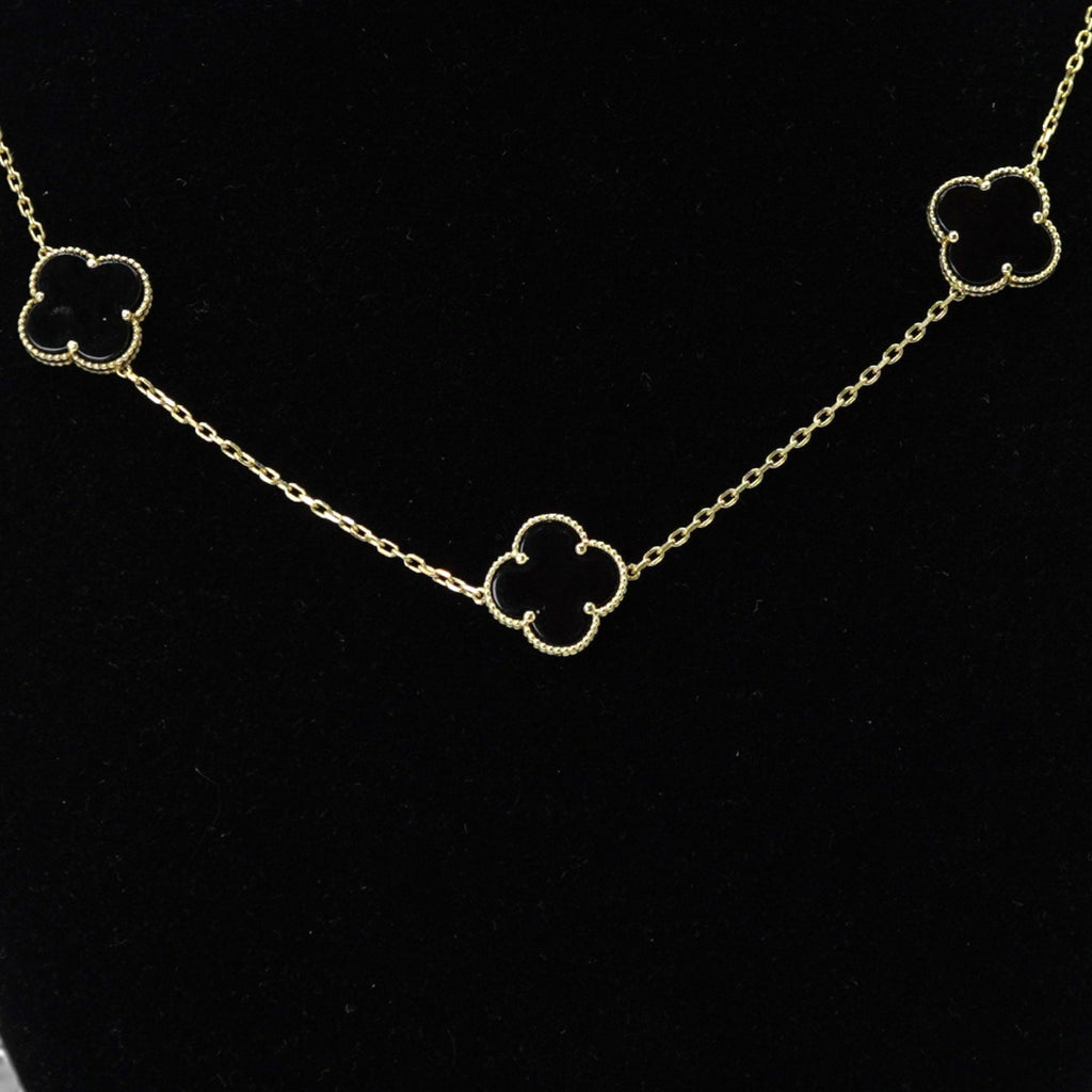 14k 5 Cloves Black Chain