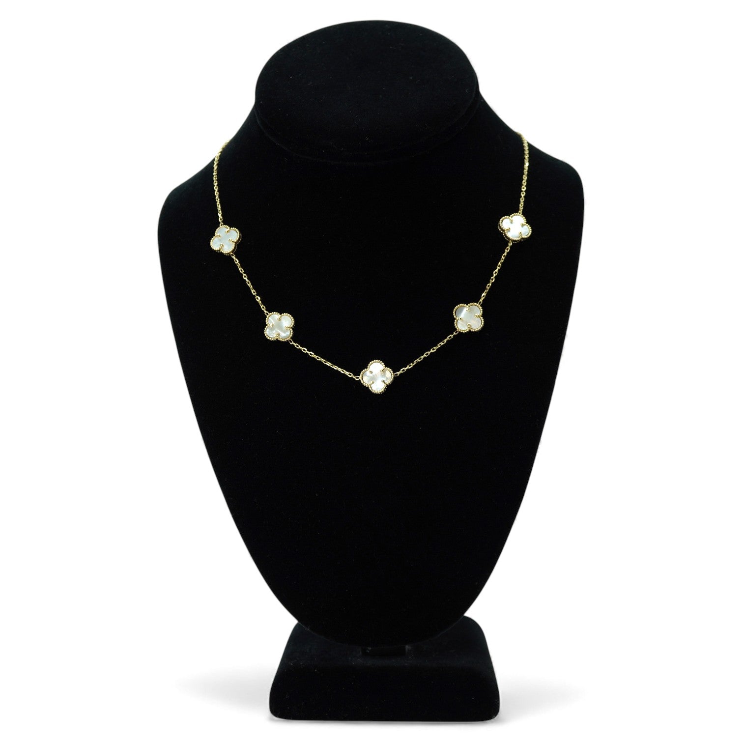 14k 5 cloves White Chain