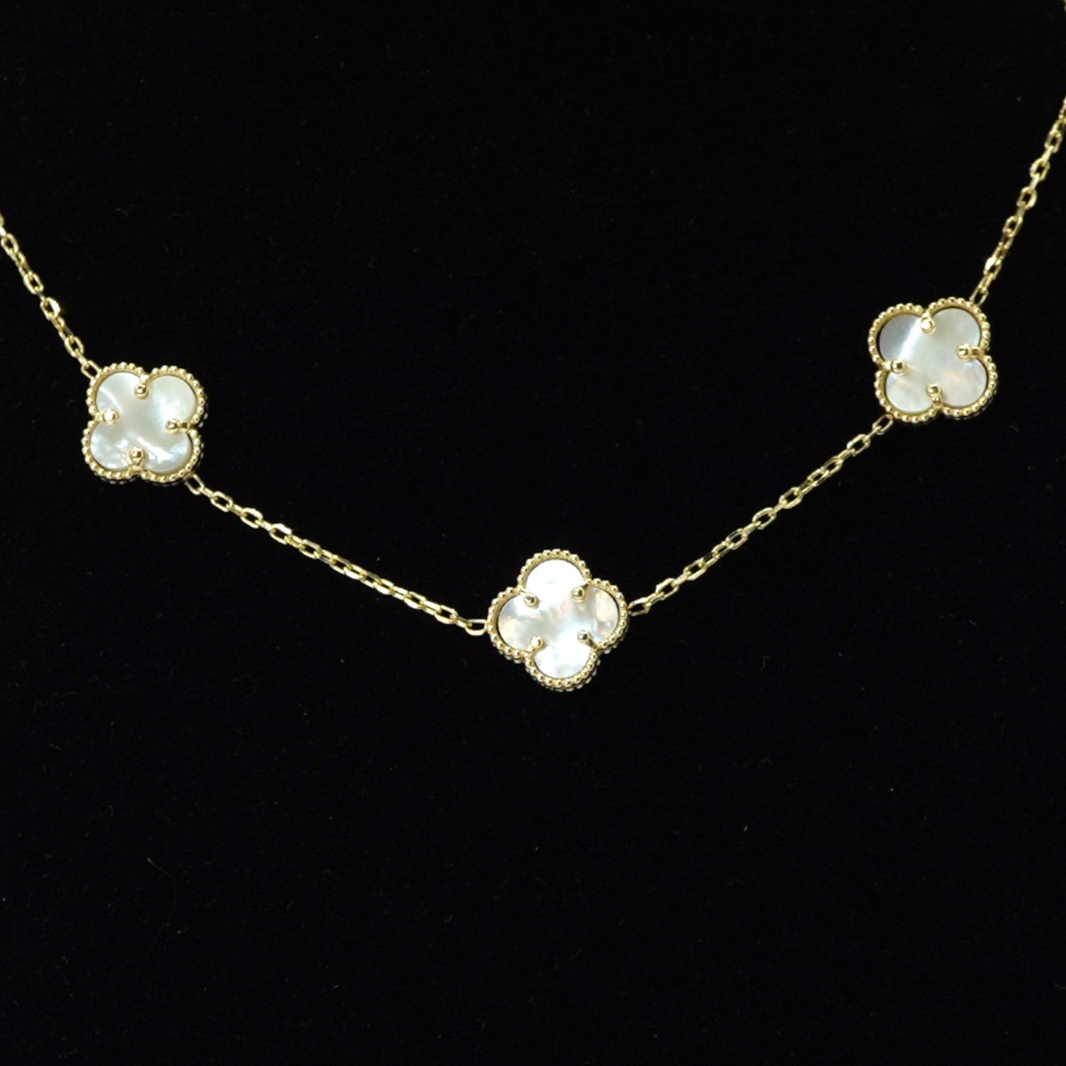 14k 5 cloves White Chain